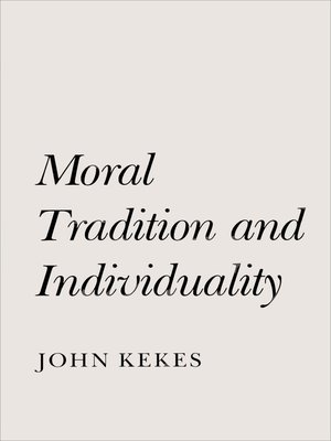 cover image of Moral Tradition and Individuality